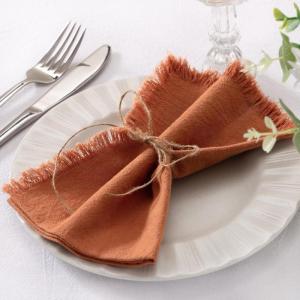 imageSocomi Linen Napkins Green Fall Thanksgiving Cloth Napkins Bulk Washable Cotton Napkins Set of 6 17quotx17quot for Wedding Party Bridal Baby Shower Birthday Table DecorationsTerracotta