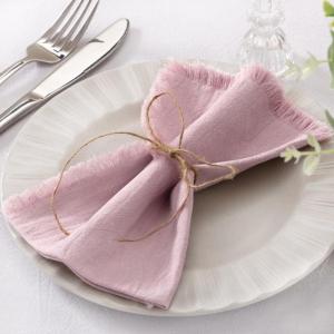 imageSocomi Linen Napkins Green Fall Thanksgiving Cloth Napkins Bulk Washable Cotton Napkins Set of 6 17quotx17quot for Wedding Party Bridal Baby Shower Birthday Table DecorationsDusty Pink