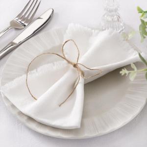 imageSocomi Linen Napkins Green Fall Thanksgiving Cloth Napkins Bulk Washable Cotton Napkins Set of 6 17quotx17quot for Wedding Party Bridal Baby Shower Birthday Table DecorationsIvory White