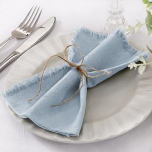 imageSocomi Linen Napkins Green Fall Thanksgiving Cloth Napkins Bulk Washable Cotton Napkins Set of 6 17quotx17quot for Wedding Party Bridal Baby Shower Birthday Table DecorationsGrey Blue