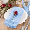 imageSocomi Black Cheesecloth Napkins Fall Thanksgiving Cheese Cloths Gauze Set of 24 Boho Washable Dinner Table Napkins for Wedding Party Baby Shower Birthday Party DecorSky Blue