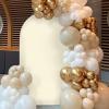 imageSocomi Blue Wedding Arch Backdrop Cover Spandex 72FT Fitted Stretchy Chiara Arches Stand Covers for Birthday Party Bridal Baby Shower Ceremony Banquet DecorationBeige