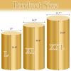 imageSocomi Cylinder Pedestal Stand Covers Spandex Flexible Display Box Stand Covers for Birthday Party Wedding Baby Shower Decoration Only Stand Covers Included Set of 3 BlackGold
