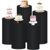 imageSocomi Cylinder Pedestal Stand Covers Spandex Flexible Display Box Stand Covers for Birthday Party Wedding Baby Shower Decoration Only Stand Covers Included Set of 3 BlackBlack