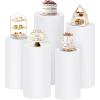 imageSocomi Cylinder Pedestal Stand Covers Spandex Flexible Display Box Stand Covers for Birthday Party Wedding Baby Shower Decoration Only Stand Covers Included Set of 3 BlackWhite