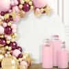 imageSocomi Cylinder Pedestal Stand Covers Spandex Flexible Display Box Stand Covers for Birthday Party Wedding Baby Shower Decoration Only Stand Covers Included Set of 3 BlackPink