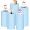 imageSocomi Cylinder Pedestal Stand Covers Spandex Flexible Display Box Stand Covers for Birthday Party Wedding Baby Shower Decoration Only Stand Covers Included Set of 3 BlackBlue