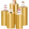 imageSocomi Cylinder Pedestal Stand Covers Spandex Flexible Display Box Stand Covers for Birthday Party Wedding Baby Shower Decoration Only Stand Covers Included Set of 3 BlackGold