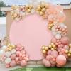 imageSocomi Round Arch Cover Spandex Fitted Arch Stand Covers Round Balloon Top Chiara for Wedding Birthday Party Baby Shower Ceremony Decoration Black 72FTPink