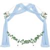 imageSocomi Wedding Arch Draping Fabric 3 Panels 29quot x 19Ft White Sheer Chiffon Curtain Drapes 6 Yards for Wedding Ceremony Birthday Party DecorationBaby Blue