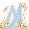 imageSocomi Wedding Arch Draping Fabric 3 Panels 29quot x 19Ft White Sheer Chiffon Curtain Drapes 6 Yards for Wedding Ceremony Birthday Party DecorationBaby Blue