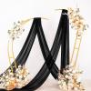 imageSocomi Wedding Arch Draping Fabric 3 Panels 29quot x 19Ft White Sheer Chiffon Curtain Drapes 6 Yards for Wedding Ceremony Birthday Party DecorationBlack