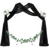 imageSocomi Wedding Arch Draping Fabric 3 Panels 29quot x 19Ft White Sheer Chiffon Curtain Drapes 6 Yards for Wedding Ceremony Birthday Party DecorationBlack