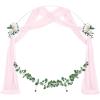 imageSocomi Wedding Arch Draping Fabric 3 Panels 29quot x 19Ft White Sheer Chiffon Curtain Drapes 6 Yards for Wedding Ceremony Birthday Party DecorationBlush Pink