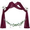 imageSocomi Wedding Arch Draping Fabric 3 Panels 29quot x 19Ft White Sheer Chiffon Curtain Drapes 6 Yards for Wedding Ceremony Birthday Party DecorationBurgundy Red