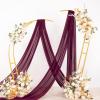 imageSocomi Wedding Arch Draping Fabric 3 Panels 29quot x 19Ft White Sheer Chiffon Curtain Drapes 6 Yards for Wedding Ceremony Birthday Party DecorationBurgundy Red