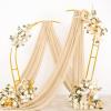 imageSocomi Wedding Arch Draping Fabric 3 Panels 29quot x 19Ft White Sheer Chiffon Curtain Drapes 6 Yards for Wedding Ceremony Birthday Party DecorationChampagne Gold