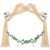 imageSocomi Wedding Arch Draping Fabric 3 Panels 29quot x 19Ft White Sheer Chiffon Curtain Drapes 6 Yards for Wedding Ceremony Birthday Party DecorationChampagne Gold
