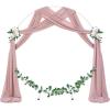 imageSocomi Wedding Arch Draping Fabric 3 Panels 29quot x 19Ft White Sheer Chiffon Curtain Drapes 6 Yards for Wedding Ceremony Birthday Party DecorationDusty Rose