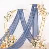 imageSocomi Wedding Arch Draping Fabric 3 Panels 29quot x 19Ft White Sheer Chiffon Curtain Drapes 6 Yards for Wedding Ceremony Birthday Party DecorationDusty Blue