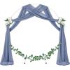 imageSocomi Wedding Arch Draping Fabric 3 Panels 29quot x 19Ft White Sheer Chiffon Curtain Drapes 6 Yards for Wedding Ceremony Birthday Party DecorationDusty Blue