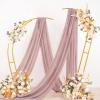 imageSocomi Wedding Arch Draping Fabric 3 Panels 29quot x 19Ft White Sheer Chiffon Curtain Drapes 6 Yards for Wedding Ceremony Birthday Party DecorationDusty Rose