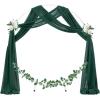 imageSocomi Wedding Arch Draping Fabric 3 Panels 29quot x 19Ft White Sheer Chiffon Curtain Drapes 6 Yards for Wedding Ceremony Birthday Party DecorationEmerald Green