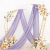 imageSocomi Wedding Arch Draping Fabric 3 Panels 29quot x 19Ft White Sheer Chiffon Curtain Drapes 6 Yards for Wedding Ceremony Birthday Party DecorationLavender Purple