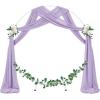 imageSocomi Wedding Arch Draping Fabric 3 Panels 29quot x 19Ft White Sheer Chiffon Curtain Drapes 6 Yards for Wedding Ceremony Birthday Party DecorationLavender Purple