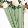imageSocomi Wedding Arch Draping Fabric 3 Panels 29quot x 19Ft White Sheer Chiffon Curtain Drapes 6 Yards for Wedding Ceremony Birthday Party DecorationSage Green