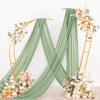 imageSocomi Wedding Arch Draping Fabric 3 Panels 29quot x 19Ft White Sheer Chiffon Curtain Drapes 6 Yards for Wedding Ceremony Birthday Party DecorationSage Green