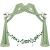 imageSocomi Wedding Arch Draping Fabric 3 Panels 29quot x 19Ft White Sheer Chiffon Curtain Drapes 6 Yards for Wedding Ceremony Birthday Party DecorationSage Green