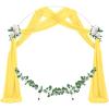 imageSocomi Wedding Arch Draping Fabric 3 Panels 29quot x 19Ft White Sheer Chiffon Curtain Drapes 6 Yards for Wedding Ceremony Birthday Party DecorationYellow