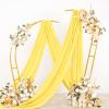 imageSocomi Wedding Arch Draping Fabric 3 Panels 29quot x 19Ft White Sheer Chiffon Curtain Drapes 6 Yards for Wedding Ceremony Birthday Party DecorationYellow