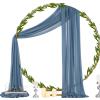 imageSocomi White Sheer Wedding Arch Draping Fabric 29quot x 20Ft 1 Panel Outdoor Curtain Drapes Extra Long for Bridal Baby Shower Ceremony Birthday Party DecorDusty Blue