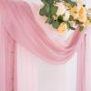 imageSocomi White Sheer Wedding Arch Draping Fabric 29quot x 20Ft 1 Panel Outdoor Curtain Drapes Extra Long for Bridal Baby Shower Ceremony Birthday Party DecorDusty Rose  Blush Pink