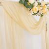 imageSocomi White Sheer Wedding Arch Draping Fabric 29quot x 20Ft 1 Panel Outdoor Curtain Drapes Extra Long for Bridal Baby Shower Ceremony Birthday Party DecorChampagne