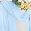 imageSocomi White Sheer Wedding Arch Draping Fabric 29quot x 20Ft 1 Panel Outdoor Curtain Drapes Extra Long for Bridal Baby Shower Ceremony Birthday Party DecorBlue
