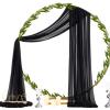 imageSocomi White Sheer Wedding Arch Draping Fabric 29quot x 20Ft 1 Panel Outdoor Curtain Drapes Extra Long for Bridal Baby Shower Ceremony Birthday Party DecorBlack