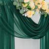 imageSocomi White Sheer Wedding Arch Draping Fabric 29quot x 20Ft 1 Panel Outdoor Curtain Drapes Extra Long for Bridal Baby Shower Ceremony Birthday Party DecorEmerald Green
