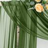 imageSocomi White Sheer Wedding Arch Draping Fabric 29quot x 20Ft 1 Panel Outdoor Curtain Drapes Extra Long for Bridal Baby Shower Ceremony Birthday Party DecorOlive Green