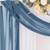 imageSocomi White Sheer Wedding Arch Draping Fabric 29quot x 20Ft 1 Panel Outdoor Curtain Drapes Extra Long for Bridal Baby Shower Ceremony Birthday Party DecorDusty Blue  White