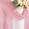 imageSocomi White Sheer Wedding Arch Draping Fabric 29quot x 20Ft 1 Panel Outdoor Curtain Drapes Extra Long for Bridal Baby Shower Ceremony Birthday Party DecorDusty Rose