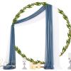 imageSocomi White Sheer Wedding Arch Draping Fabric 29quot x 20Ft 1 Panel Outdoor Curtain Drapes Extra Long for Bridal Baby Shower Ceremony Birthday Party DecorDusty Blue  White