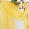 imageSocomi White Sheer Wedding Arch Draping Fabric 29quot x 20Ft 1 Panel Outdoor Curtain Drapes Extra Long for Bridal Baby Shower Ceremony Birthday Party DecorYellow