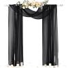 imageSocomi White Sheer Wedding Arch Draping Fabric 29quot x 20Ft 1 Panel Outdoor Curtain Drapes Extra Long for Bridal Baby Shower Ceremony Birthday Party DecorBlack