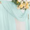 imageSocomi White Sheer Wedding Arch Draping Fabric 29quot x 20Ft 1 Panel Outdoor Curtain Drapes Extra Long for Bridal Baby Shower Ceremony Birthday Party DecorMint Green