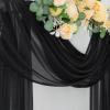 imageSocomi White Sheer Wedding Arch Draping Fabric 29quot x 20Ft 1 Panel Outdoor Curtain Drapes Extra Long for Bridal Baby Shower Ceremony Birthday Party DecorBlack