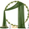 imageSocomi White Sheer Wedding Arch Draping Fabric 29quot x 20Ft 1 Panel Outdoor Curtain Drapes Extra Long for Bridal Baby Shower Ceremony Birthday Party DecorOlive Green