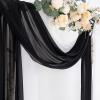 imageSocomi White Sheer Wedding Arch Draping Fabric 29quot x 20Ft 1 Panel Outdoor Curtain Drapes Extra Long for Bridal Baby Shower Ceremony Birthday Party DecorBlack  White